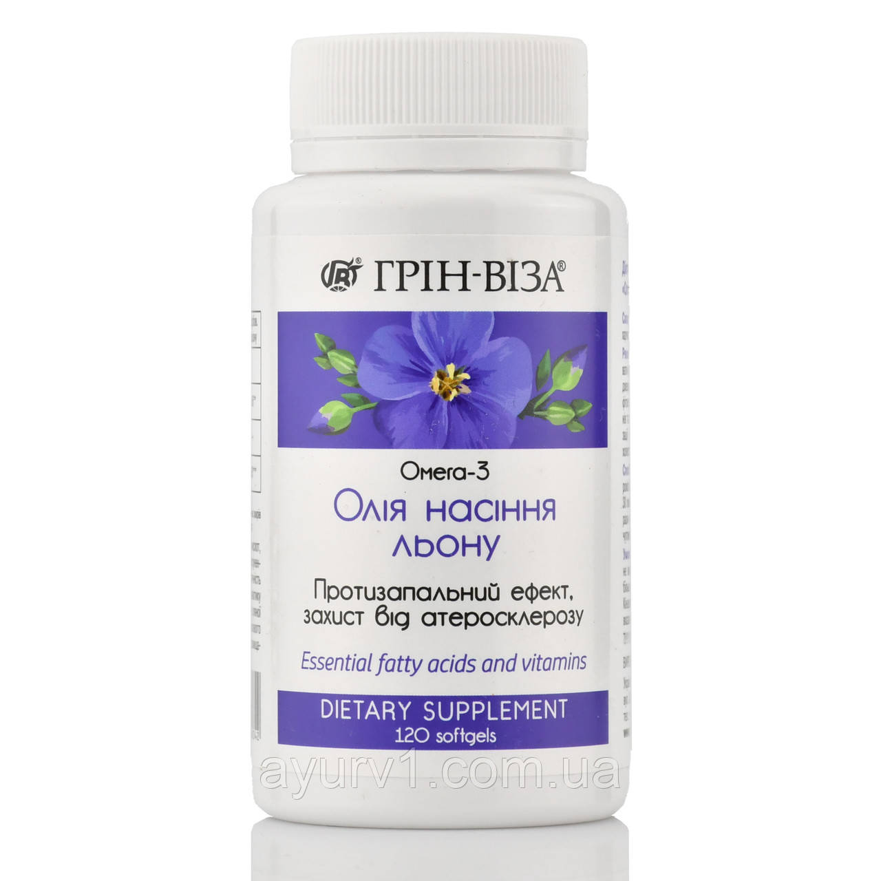 Олія насіння льону Грін-Віза, Олія Насіння Льону, 120 Softgels