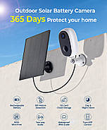 Wi-Fi камера з АКБ і сонячною панеллю 1DAL | Розумна відеокамера 3.0MP, IP66, 5200 mah (WS-Q602C.SP), фото 2