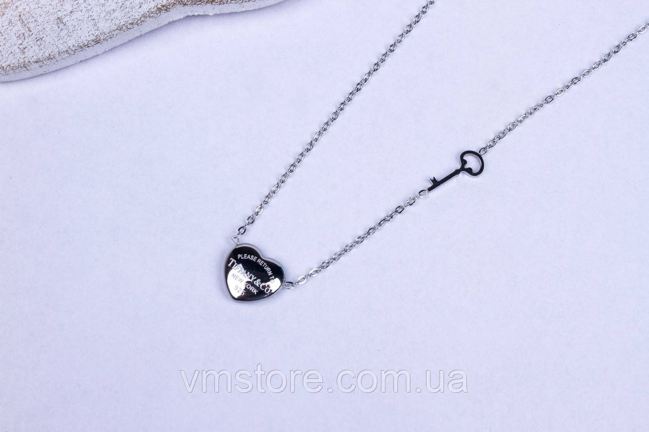 Підвіска серця на ланцюжку, серце з гравіюванням, джерель, фото 1