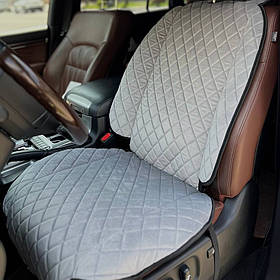 Накидки на сидіння авто з алькантари "Темно-сірий ромб"