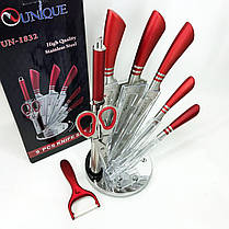 Кухонні ножі з хорошої сталі UNIQUE UN-1832 9 шт, Кухонний ніж зі сталі HI-704 нержавіючої сталі, фото 5