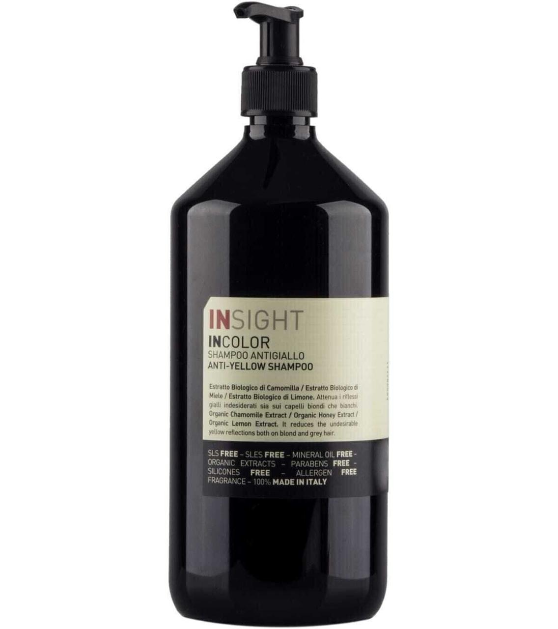 Шампунь для нейтралізації жовтого відтінку волосся Insight Incolor Anti-Yellow, 900 мл, фото 1