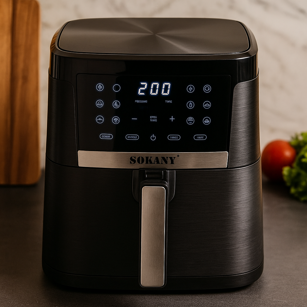 УЦІНКА Аерогриль електричний для дому на 8.5 літрів Sokany аерофритюрниця з таймером 1800 Вт, фото 1