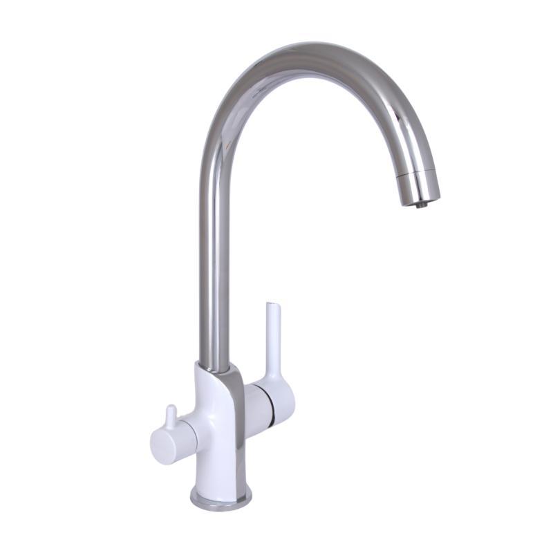 Змішувач для кухні Qtap Grand з під'єднанням для питної води QTGRA362CRW45668 Chrome/White