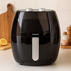 Аерофритюрниця без масла з таймером 1800 Вт Sokany мультипіч з антипригарним покриттям 7.7 л Lugi