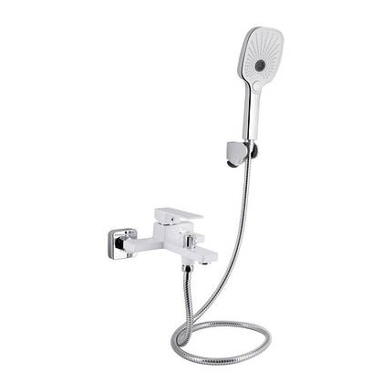 Змішувач для ванни Qtap Gemini (з душовим гарнітуром) QTGEM259CRW45683 Chrome/White, фото 1