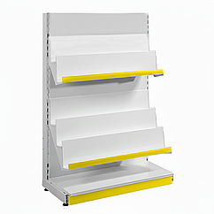 Металевий стелаж книжковий 1450*950 мм, приставний стелаж торговий, стелаж для книг в магазин, металевий стенд для книг, стійка