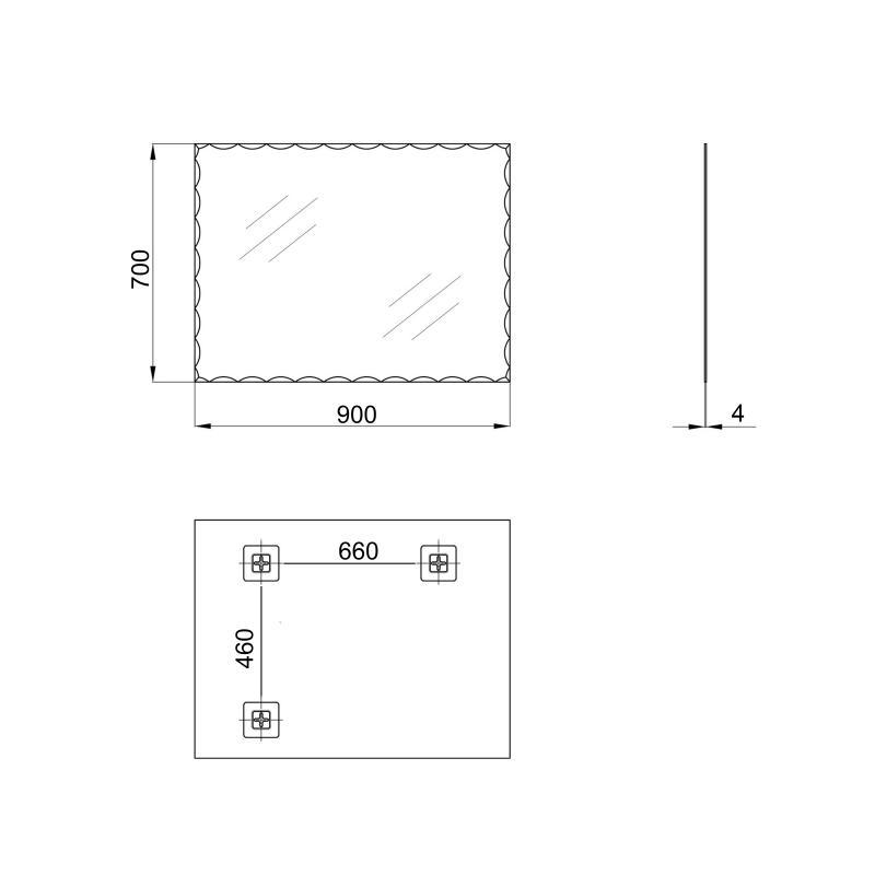 Дзеркало Lidz Wawel 140.07.12 (2) 700х900 настінне прямокутне LD78WA7090