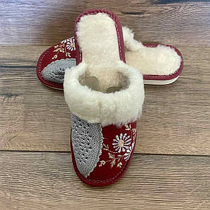 Шкіряні тапочки зимові, жіночі ТЗЖ5, фото 1