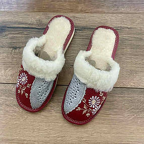 Шкіряні тапочки зимові, жіночі ТЗЖ5, фото 2