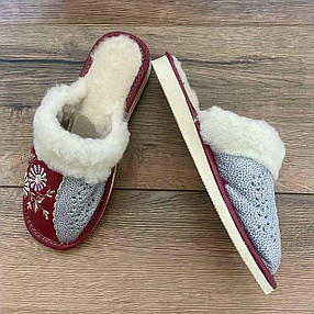 Шкіряні тапочки зимові, жіночі ТЗЖ5, фото 3