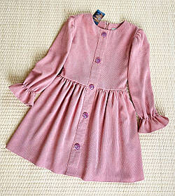 Дитяча сукня пудрова рожева з мікро - вельвету для дівчинки 6 - 12 років