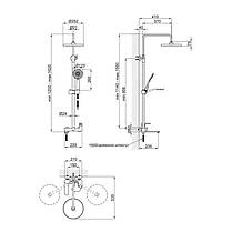 Душова система універсальна Qtap Jay на три споживачі (з виливом) QTJAY111CRW45555 Chrome/White, фото 2