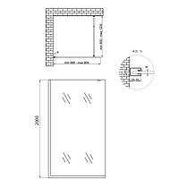 Душова перегородка Qtap Walk-In Standard CRM209.C8 90х200 см, скло Clear 8 мм, покриття CalcLess, фото 2