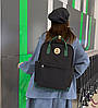 Стильний текстильний рюкзак. Чорний із зеленим, фото 4