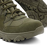 Тактичні армійські берці демісезонні "Партизан" хакі, військове демісезонне замшеве взуття, фото 2
