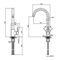 Змішувач для кухні Lidz Aria 015F (k35) LDARI015FBLA34948 Black, фото 2