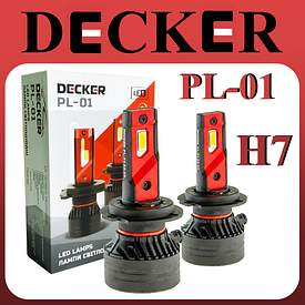LED-лампи в фару з обманкою H7 12 V-24 V 45 W PL-01 5000 K 10000 L DECKER PL-01