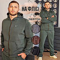 Чоловічий спортивний костюм зима тринитка на флісі з капюшоном, спортивні костюми на флісі теплі