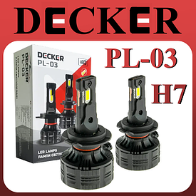 LED-лампи в фару з обманкою LED H7 12 V 65 W 5000 K 12000 L CAN BUS DECKER PL-03