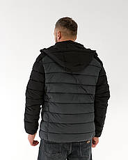 Чоловіча куртка Nike темно-сіра, спортивна демісезонна куртка Найк коротка з капюшоном, фото 2