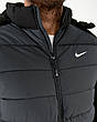 Чоловіча куртка Nike темно-сіра, спортивна демісезонна куртка Найк коротка з капюшоном, фото 6