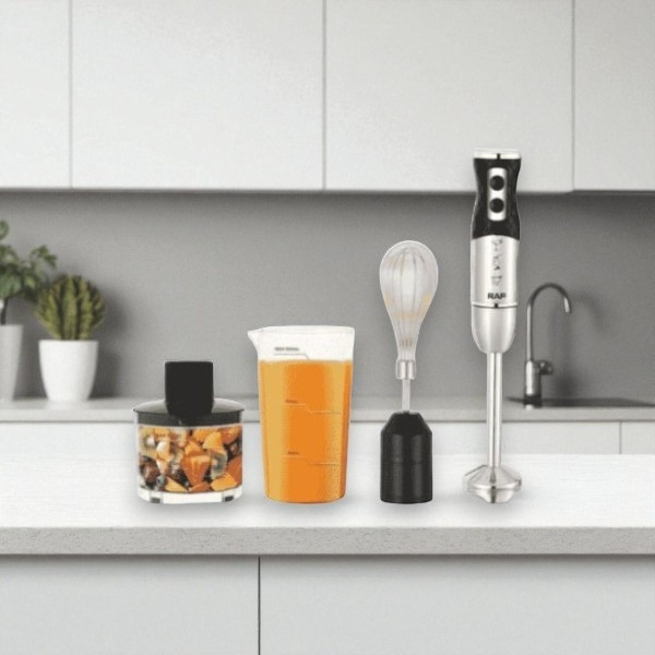 Блендер погружний з подрібнювачем 4в1 600мл 1600Вт Blender Set R.3008 Чорний, фото 1