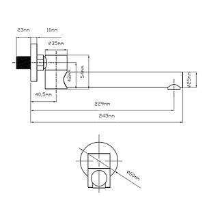 Вилив для систем прихованого монтажу Qtap Vytok 240 мм округлий QTVYT246CRM45934 Chrome, фото 2