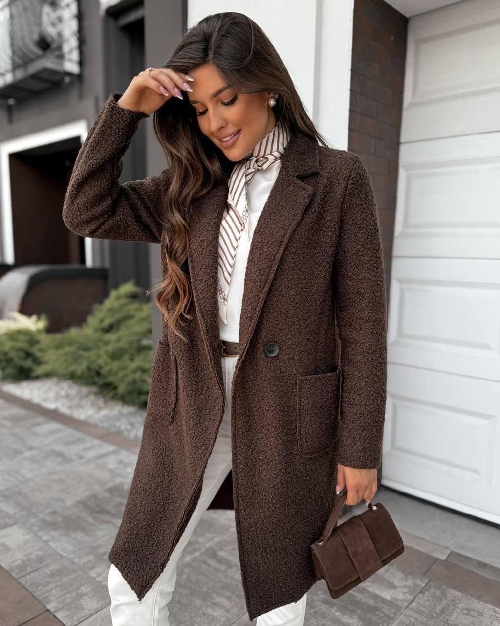 Пальто жіноче Баранчик Букле 50-52,54-56,58-60,62-64 (вф 850), фото 1