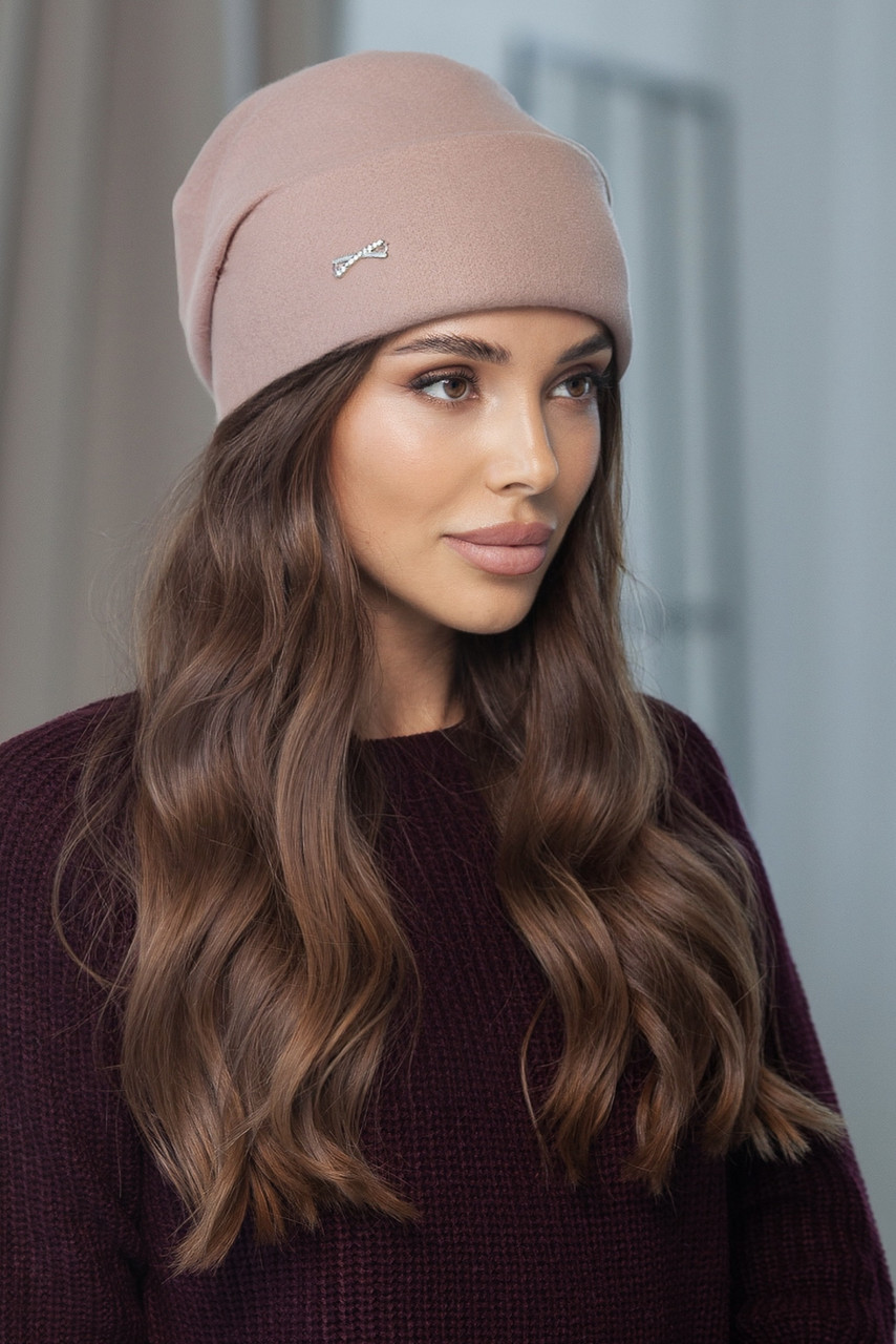 Жіноча шапка з кашеміру "Шарлотта", колір моко