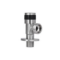 Кран кутовий Thermo Alliance Standart 1/2" Нх3/4"Н неірж., з керам. буксий TAS345W1520SS, фото 3