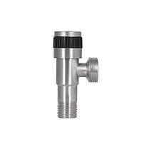 Кран кутовий Thermo Alliance Standart 1/2" Нх3/4"Н неірж., з керам. буксий TAS345W1520SS, фото 5