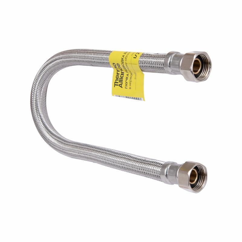 Шланг Forte для води D10, 60 см, неіржавке обплетення 1/2"x1/2" ВВ TAF384W60 Thermo Alliance
