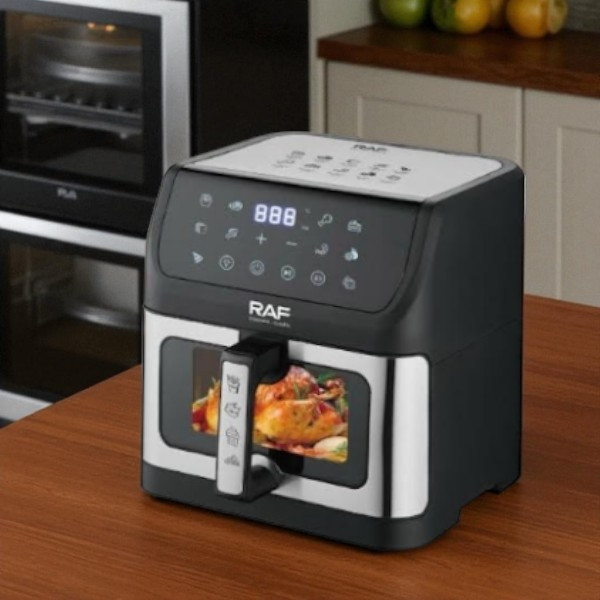 Аерогриль з 1 контейнером 10л 1800Вт Air Fryer R.5276 Чорний із сірим, фото 1