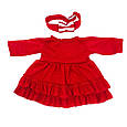 Одяг для ляльки Бебі Борн / Baby Born 43 см плаття з пов’язкою червоне 8965, фото 2