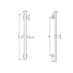 Душова стійка з тримачем універсальна Lidz Niagara 321 прямокутна LDNIA321NKS46113 Nickel, фото 2