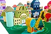 Дитячий конструктор дерев'яний для будівництва іграшкового міста 115 деталей сортер вежі 6 машинок і пазл, фото 4