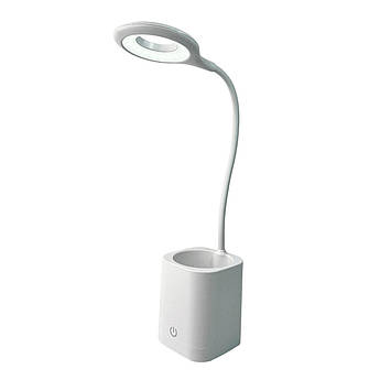 Лампа настільна акумуляторна гнучка з органайзером WS-8002 1200 мАч White