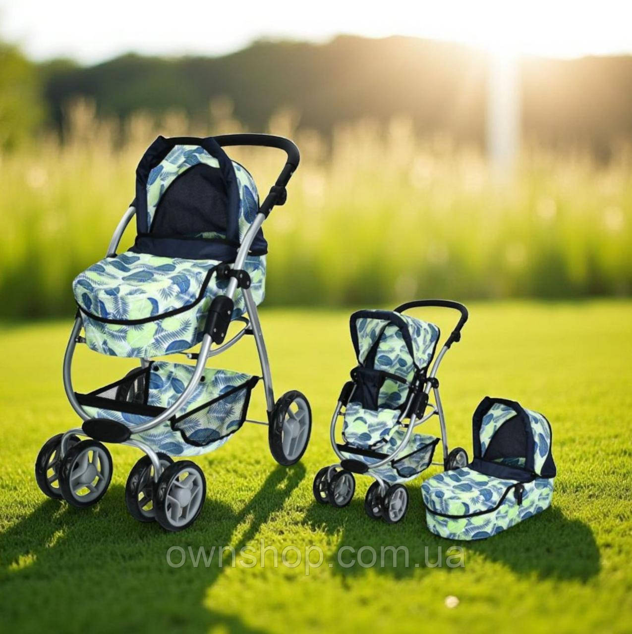 Коляска для ляльки 9662 Melogo червона, висота ручки 82 cm, 2 в 1, класика, фото 1