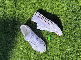 СКІДКА 38 р Конверси жіночі БІЛІ кеди кросівки в стилі chuck teylor чоловічі унісекс текстиль демі, фото 2