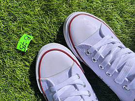 СКІДКА 38 р Конверси жіночі БІЛІ кеди кросівки в стилі chuck teylor чоловічі унісекс текстиль демі, фото 5