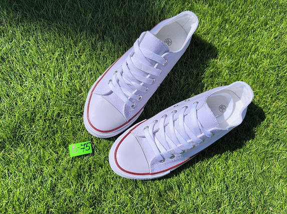 СКІДКА 38 р Конверси жіночі БІЛІ кеди кросівки в стилі chuck teylor чоловічі унісекс текстиль демі, фото 1