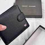Чоловічий брендовий гаманець із натуральної шкіри на кнопці Tommy (6605), фото 5