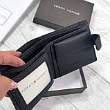 Чоловічий брендовий гаманець із натуральної шкіри на кнопці Tommy (6605), фото 9