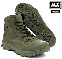Тактические утепленные мужские берцы хаки нубук "SML PRO", армейские осенние зеленые ботинки (полуберцы) ВСУ