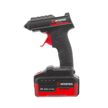 Пістолет клейовий 20 В під стрижні 10.8-11.5мм без ЗП та АКБ INTERTOOL WT-9301