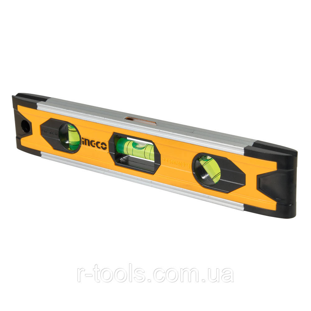 Рівень Міні 225 мм 3 капсули алюмінієва рамка з магнітами INGCO INDUSTRIAL HMSL01030