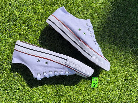 СКІДКА 38 р Конверси жіночі БІЛІ кеди кросівки в стилі chuck teylor чоловічі унісекс текстиль демі, фото 2