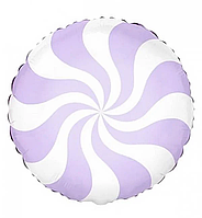 Фольгована кулька круг "Ліковина" лавандова макарун 18" (45 см) 1 шт.