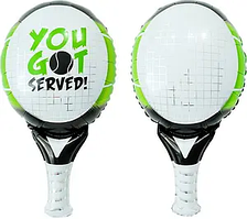 Фольгована кулька фігура "Ракетка тенісна" зелена 78х45 см. в уп. (1 шт.)